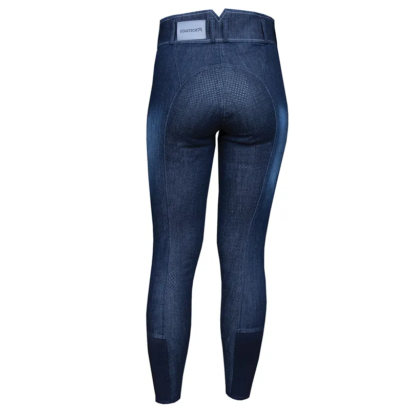 Equetech Ultimo Full Grip Womens Denim Breeches - Blue-3
