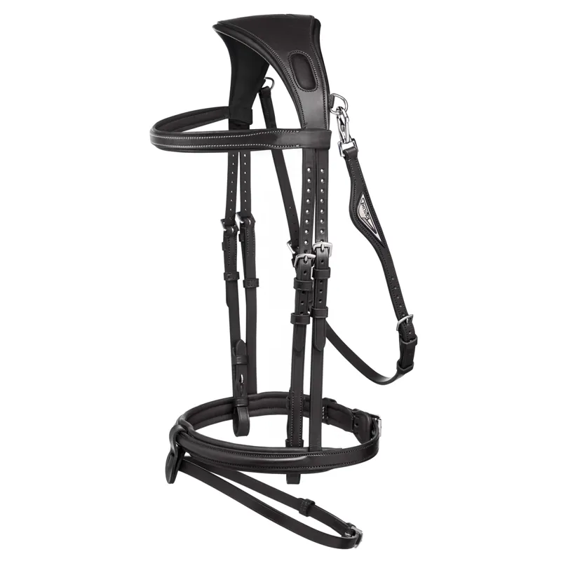 Equiline Anatomic Jumping Removable Flash Bridle - Black