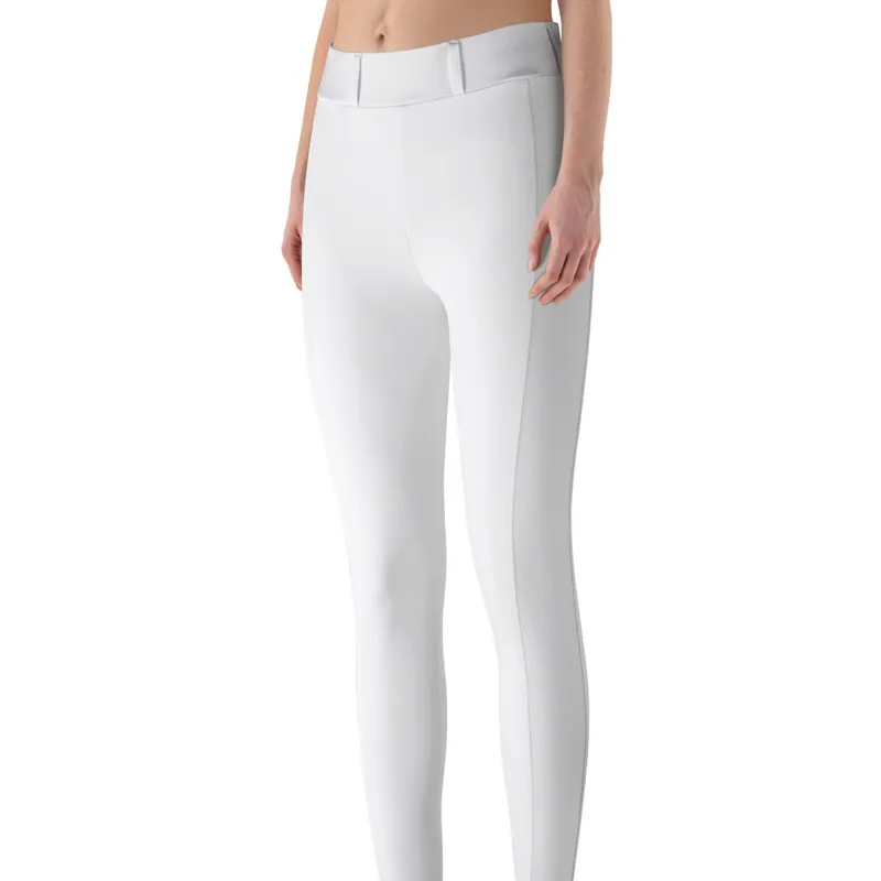Equiline Ceberkh Knee Grip Ladies Competition Riding Tights - White