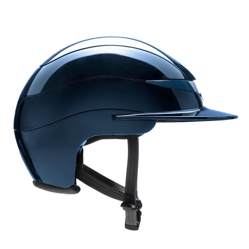 Equiline Xanto Logo Standard Visor Riding Hat - Glossy Blue-2