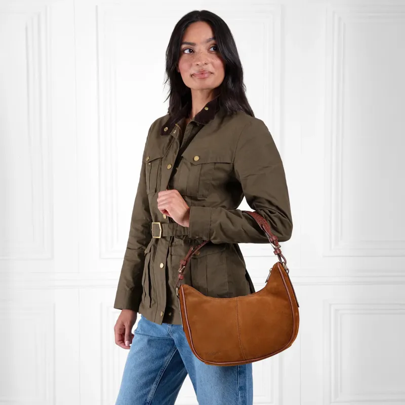 Fairfax and Favor Tetbury Cresent Bag - Tan Suede-1