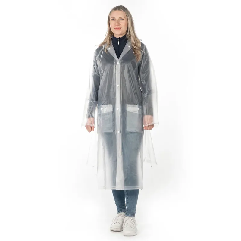 HKM Transparent Waterproof Junior Long Rain Coat - Clear-1