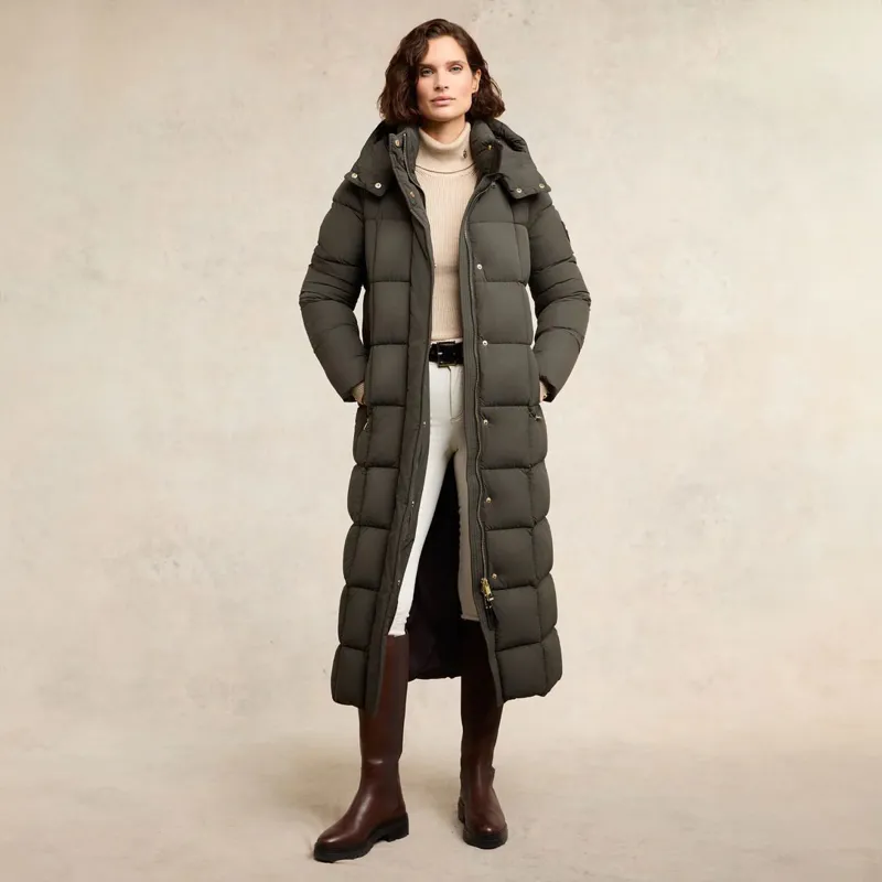 Holland Cooper Carrington Womens Longline Coat - Dark Olive