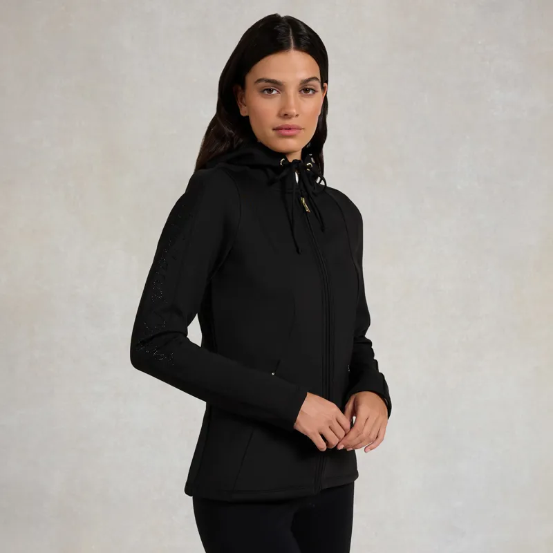 Holland Cooper Crystal Zip Womens Hoodie - Black
