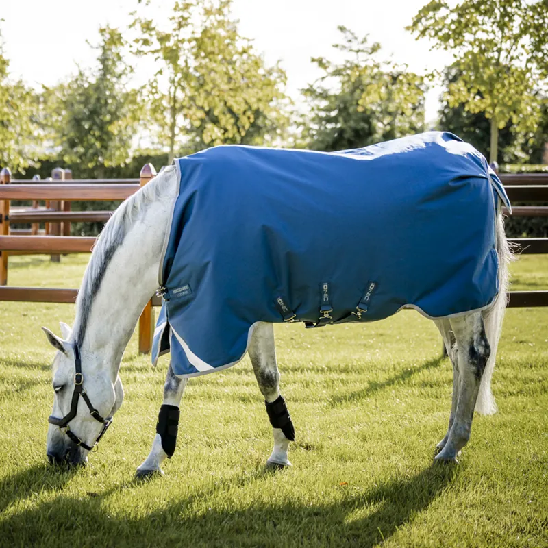 Horseware Ionic 100g Standard Neck Turnout Rug - Imperial Blue/Silver-1