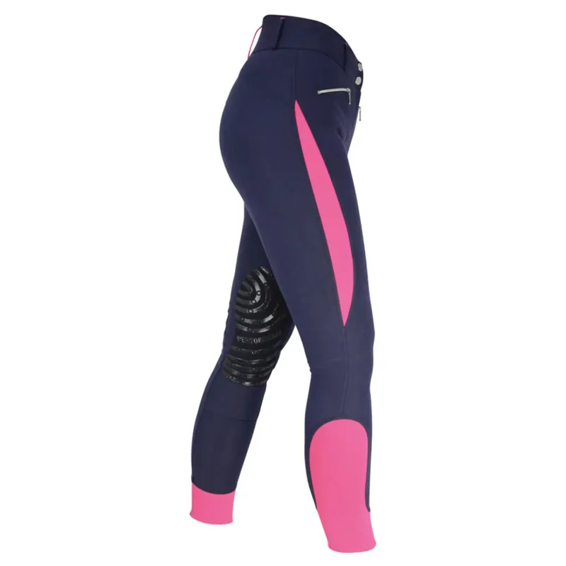 Hy Sport Active Ladies Breeches - Navy/Pink