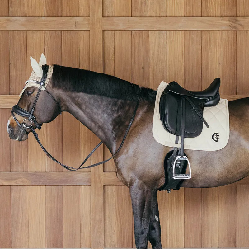 Kentucky 3D Logo Wave Dressage Saddlecloth - Beige-2