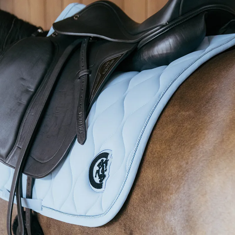 Kentucky 3D Logo Wave Dressage Saddlecloth - Light Blue-3