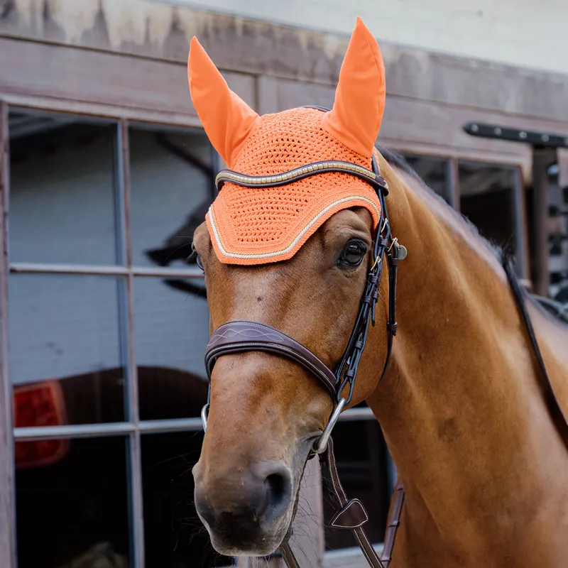 Kentucky Wellington Diamond Rope Fly Veil - Orange-1