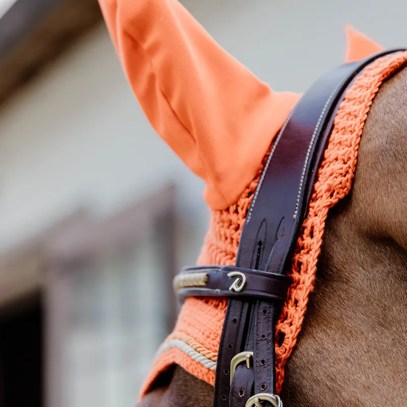 Kentucky Wellington Diamond Rope Fly Veil - Orange-2