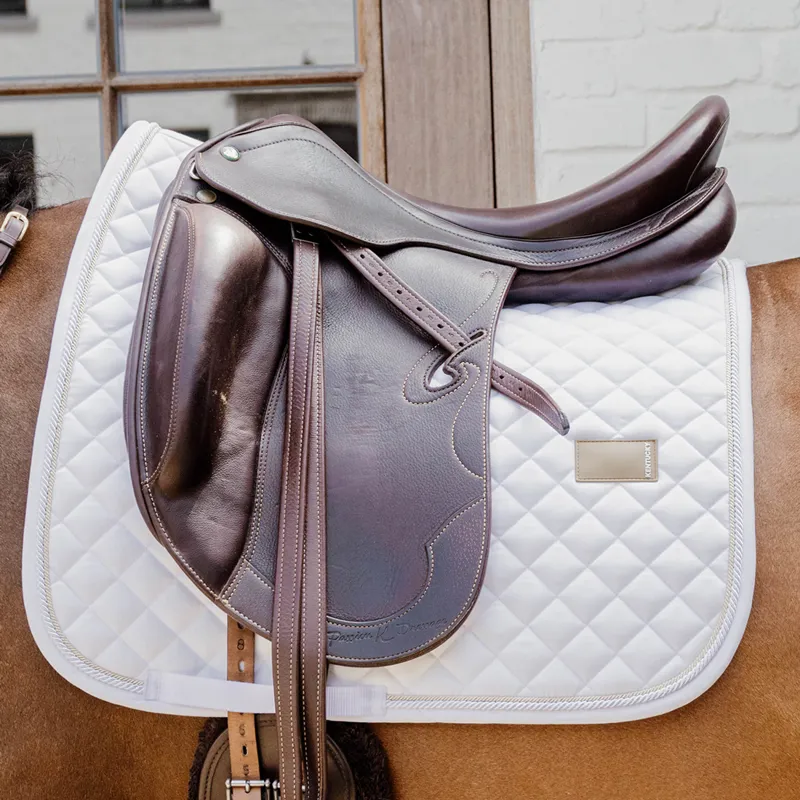 Kentucky Horsewear Diamond Rope Dressage Saddlecloth - White-1