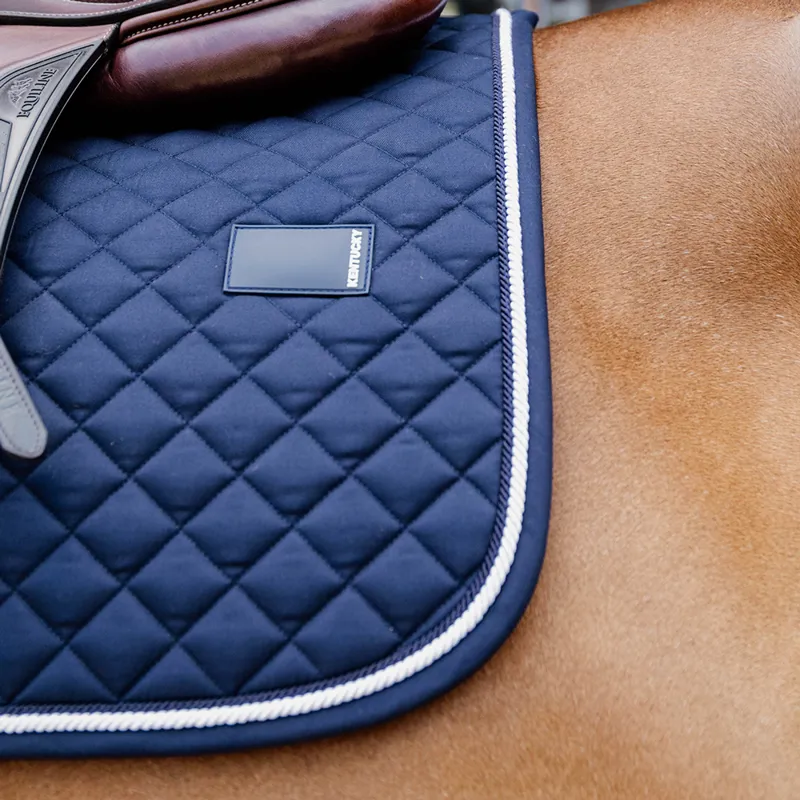 Kentucky Horsewear Diamond Rope Jump Saddlecloth - Navy-2