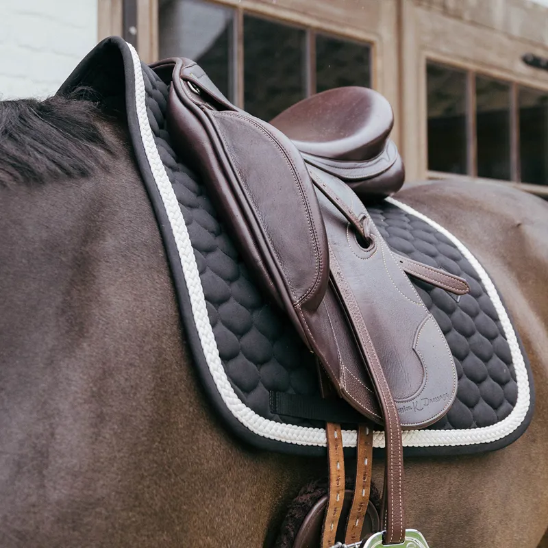 Kentucky Plaited Cord Dressage Saddlecloth - Black-3