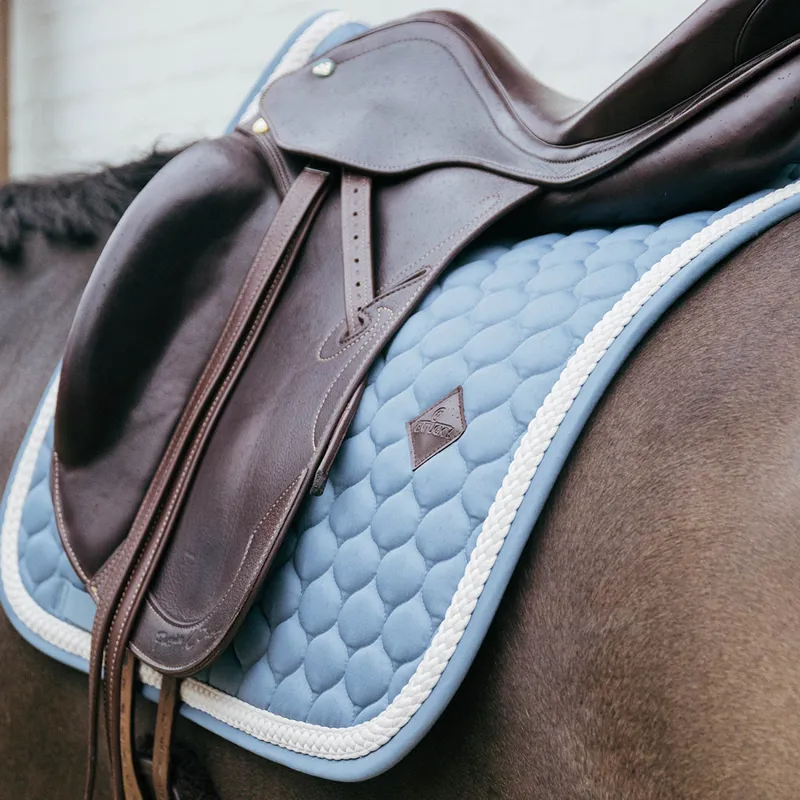 Kentucky Plaited Cord Dressage Saddlecloth - Light Blue-3
