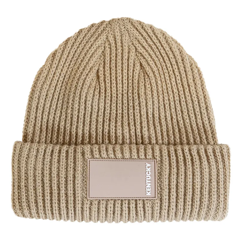 Kentucky Rubber Logo Beanie Hat - Beige