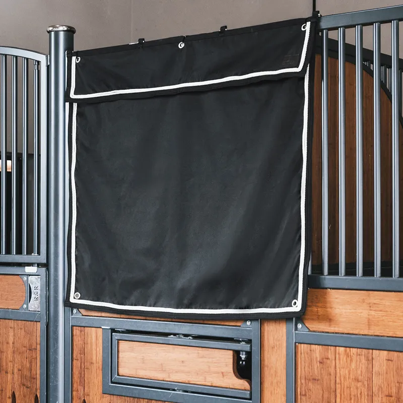 Kentucky Waterproof Short Classic Stable Curtain - Black/Silver/White