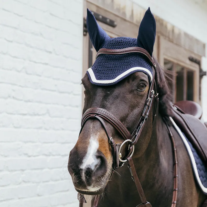 Kentucky Wellington Plaited Cord Fly Veil - Navy-1