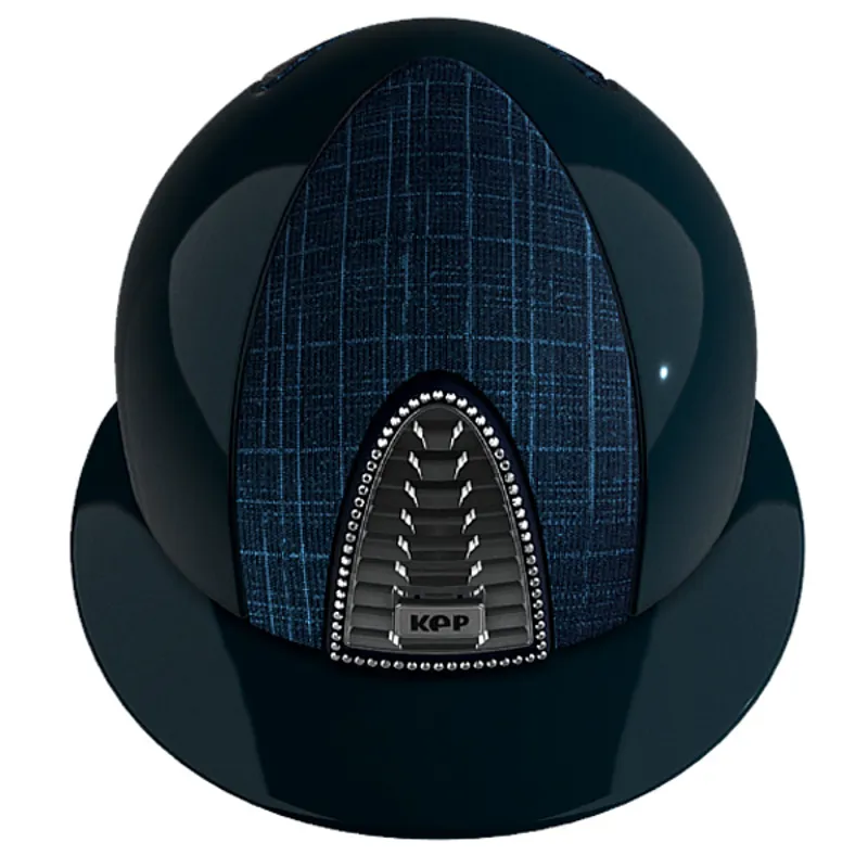 KEP Cromo 2.0 Polo Shine/Galaxy Fabric Riding Hat - Blue/Silver-1
