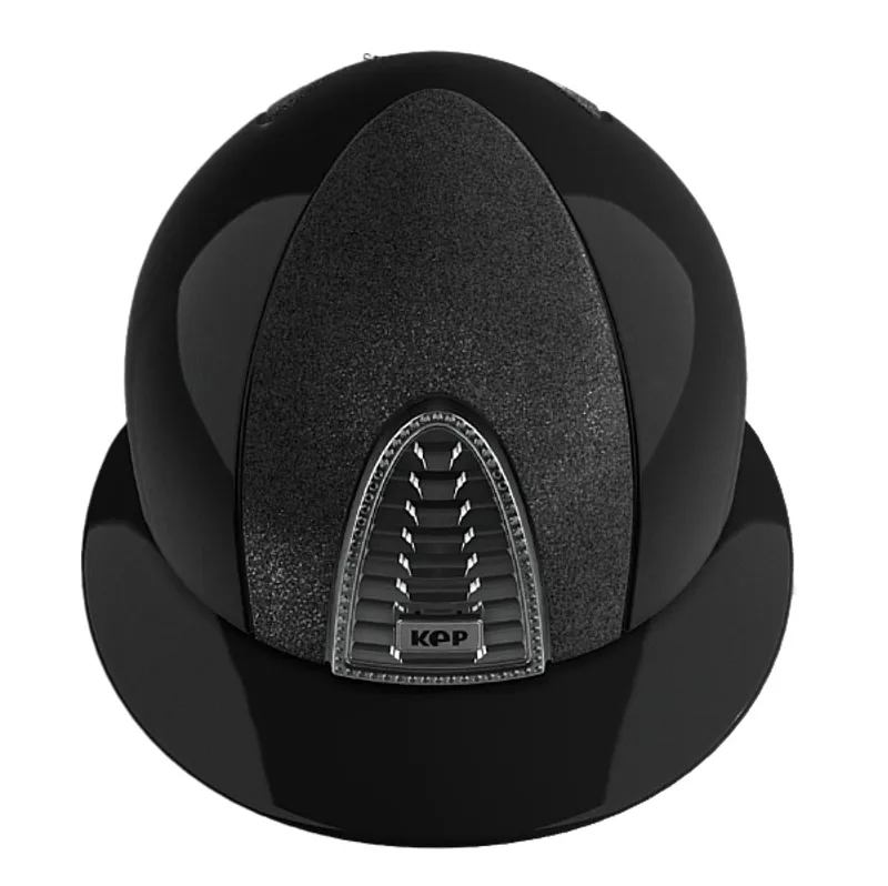KEP Cromo 2.0 Polo Shine/Star Fabric Riding Hat - Black/Silver-2