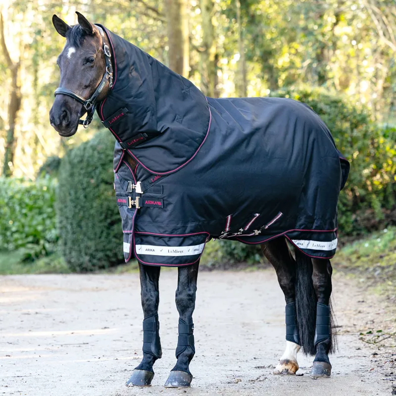 LeMieux Arika Storm-Tek 350g Detachable Neck Turnout Rug - Black-2