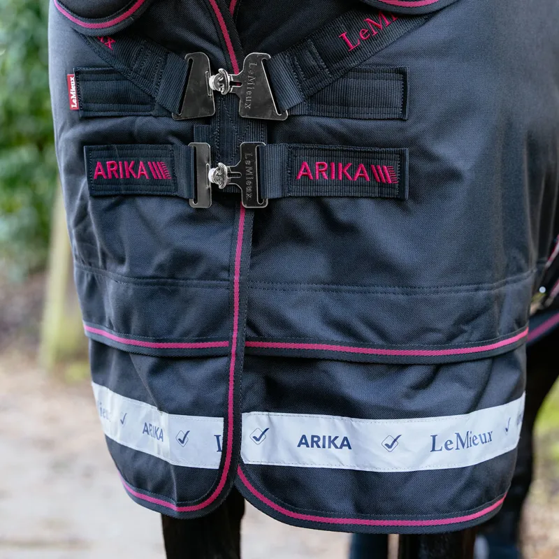 LeMieux Arika Storm-Tek 350g Detachable Neck Turnout Rug - Black-3