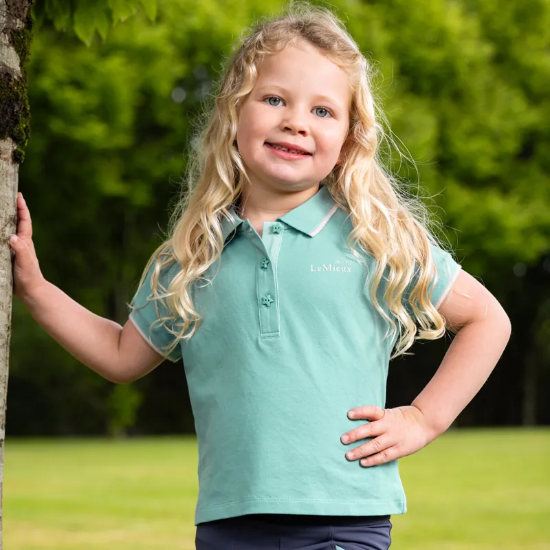 LeMieux Mini Junior Polo Shirt - Lagoon