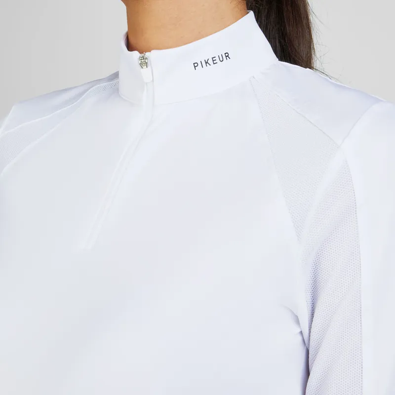 Pikeur Sports 7232 Mesh Ladies Long Sleeve Show Shirt - White-2