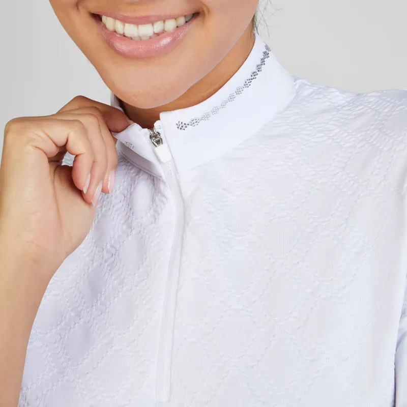 Pikeur Sports 7310 Strass Ladies Show Shirt - White-2