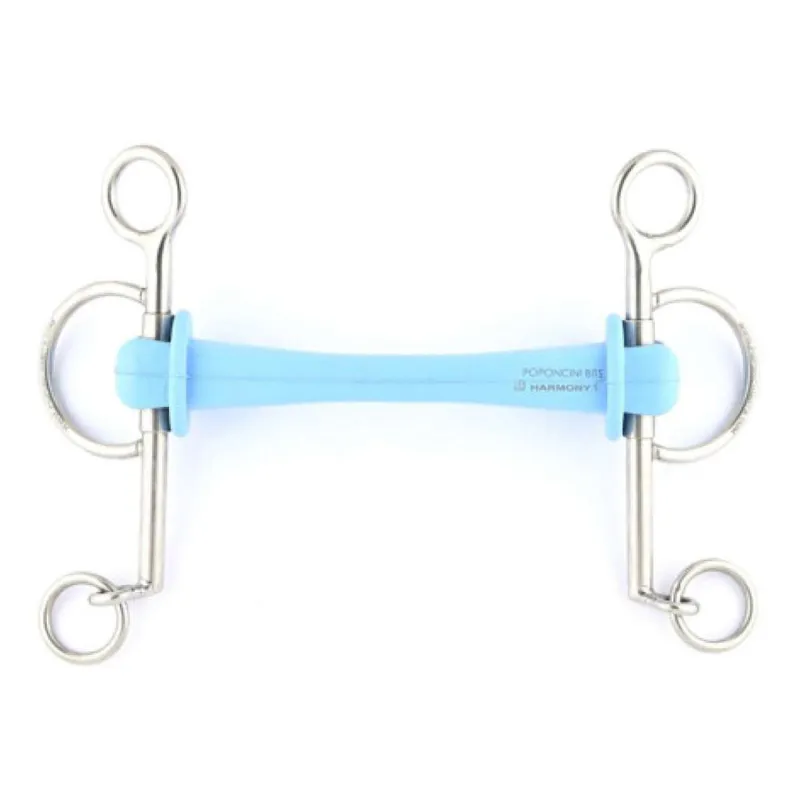 Poponcini Bits Harmony PHL Long 3-Piece Pelham Bit - Blue