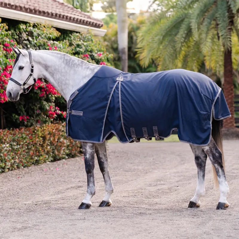Rambo Optimo Stable Sheet - Navy/Thunderstorm Grey/Silver