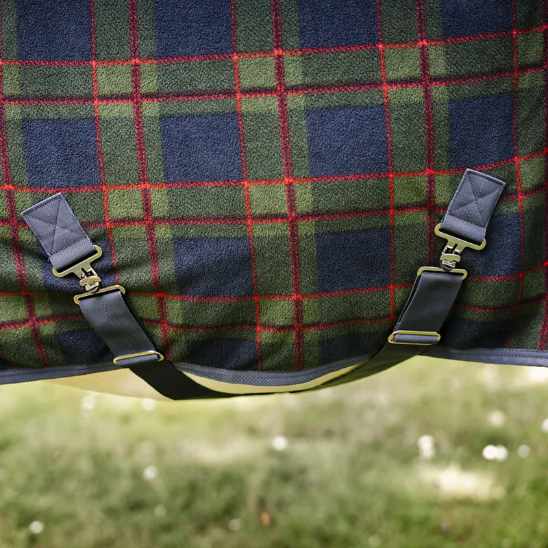 Rhino Holiday Fleece Cooler Rug - Navy Check/Green/Red-3