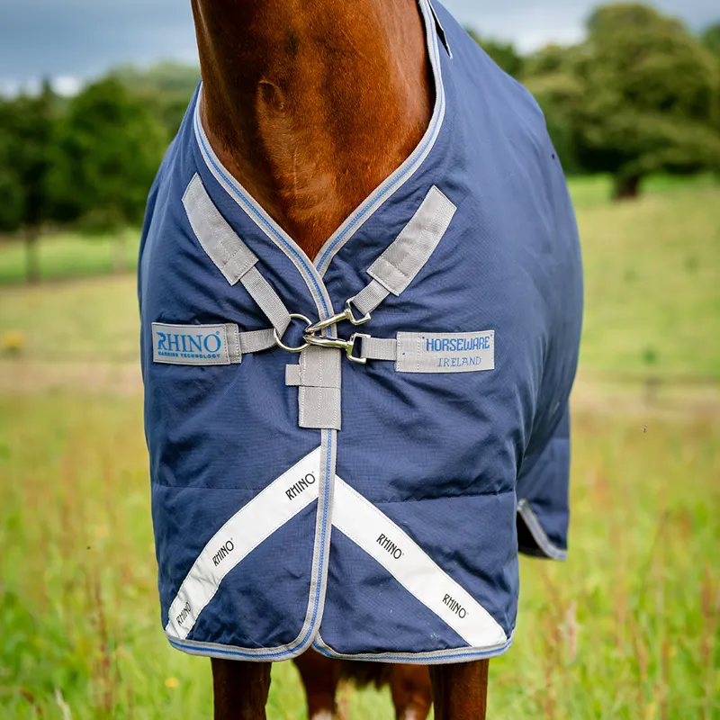 Rhino Plus Lite 0g Turnout Rug - Navy/Titanium/Classic Blue-4