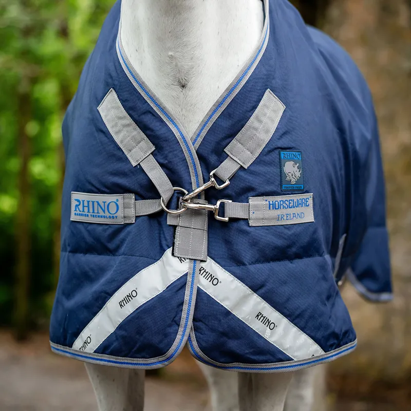 Rhino Pony Plus 100g Turnout Rug - Navy/Titanium/Classic Blue-2