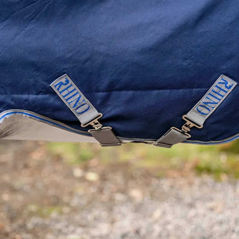 Rhino Pony Plus 100g Turnout Rug - Navy/Titanium/Classic Blue-4