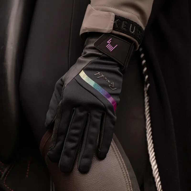 Roeckl Jineta Womens Riding Gloves - Black/Rainbow-3