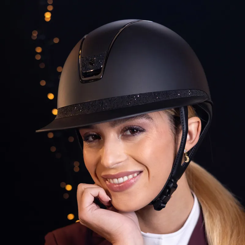 Samshield Miss Shield Shadowmatt 2.0 Crystal Fabric Blason Hat - Black-4