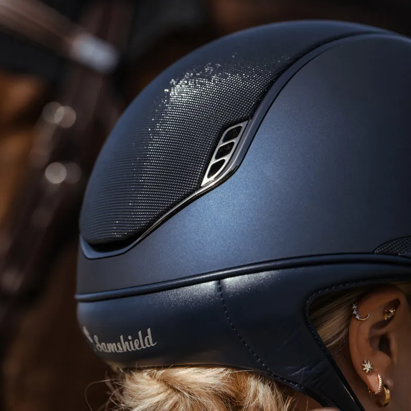 Samshield Miss Shield Shadowmatt 2.0 Full Shimmer Riding Hat - Blue-3