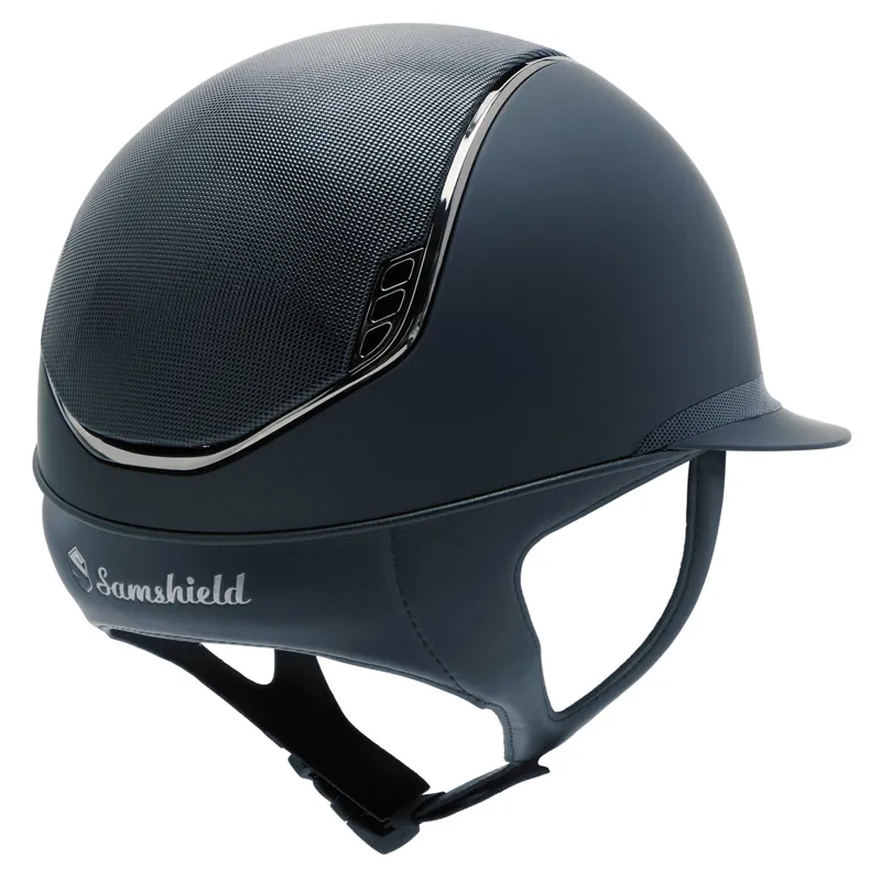 Samshield Miss Shield Shadowmatt 2.0 Full Shimmer Riding Hat - Blue-1