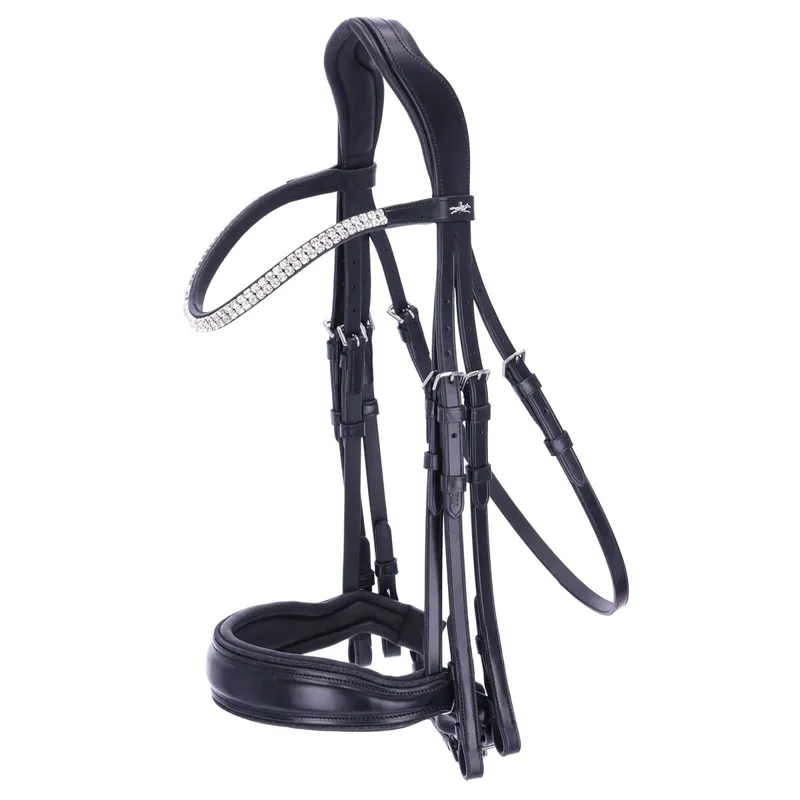 Schockemohle Monticelli Double Bridle - Black/Silver
