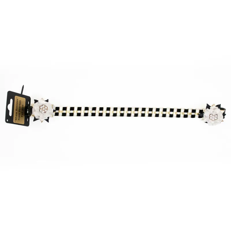 Spartan Show Success Square Browband - Black/White/Gold - Full Size