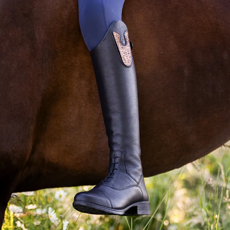Suedwind Nova Fun Leather Convertible Junior Tall Riding Boots - Black-2