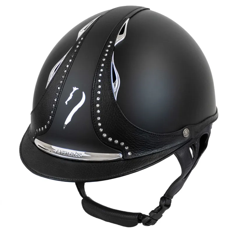 Antares Galaxy Crystal Strip Riding Hat - Black/Black