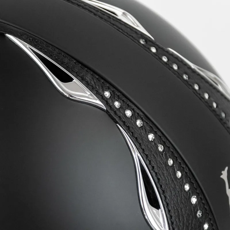 Antares Galaxy Crystal Strip Riding Hat - Black/Black-4