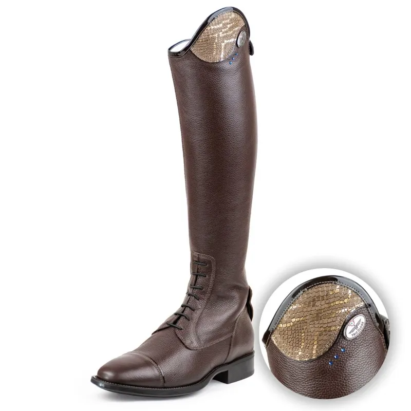 DeNiro Salentino Regal Laced Boots with Zip Guards - Quick Brown/Brown