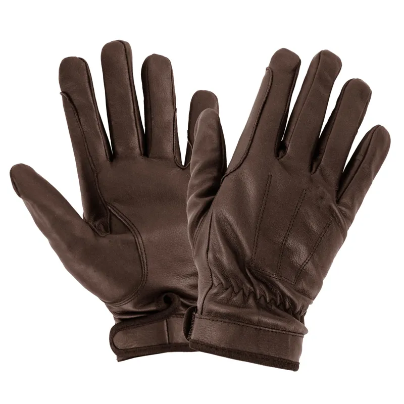 Equetech Adults Leather Show Gloves - Brown