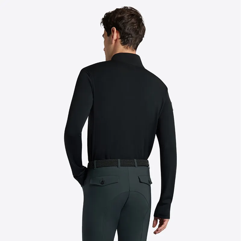 Riders Gene Jersey Fleece Print Logo Mens Training Top - Black-2