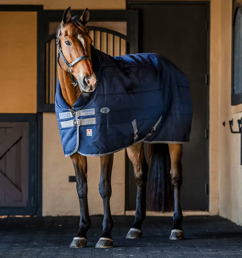 Rhino Vari-Layer 350g Stable Rug - Navy/Teal/Grey/Classic Blue