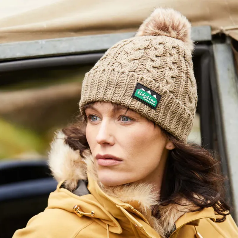 Ridgeline Nordic Fleck Unisex Bobble Hat - Teak-3