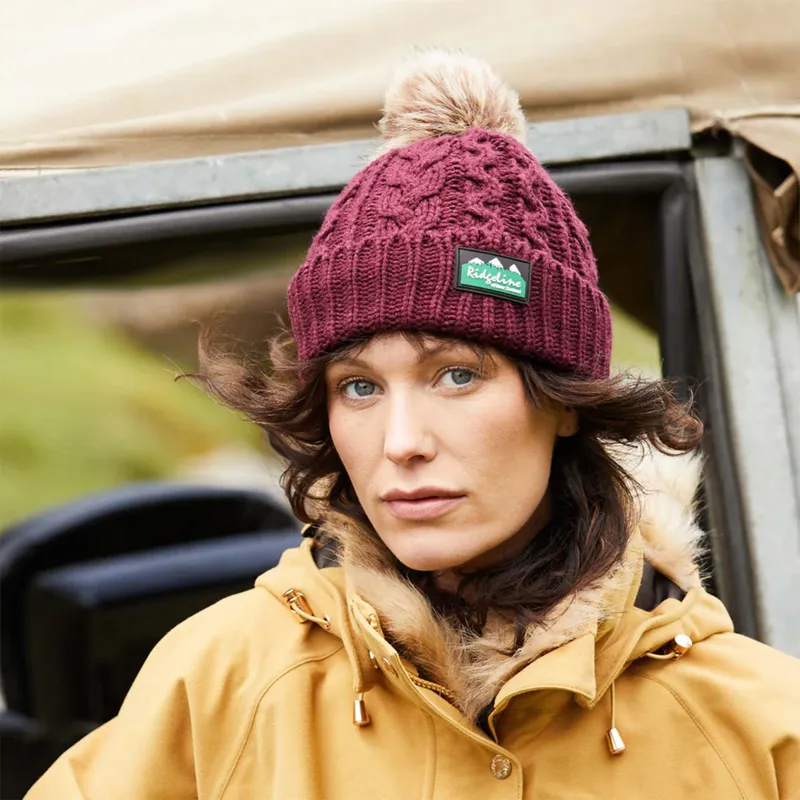 Ridgeline Nordic Fleck Unisex Bobble Hat - Winter Berry-4