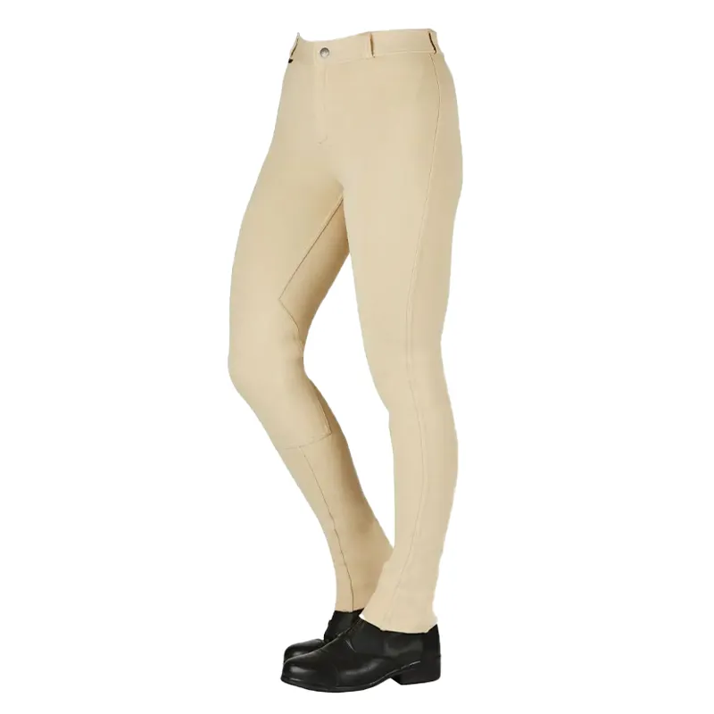 Saxon Warm Up II Zip Front Ladies Jodhpurs - Beige